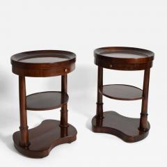 Pair of mahogany kidney ovale flying tables XIXth c  - 4562519