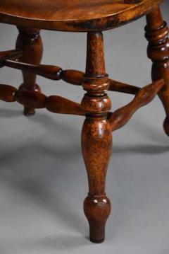 Pair of mid 19th century birch smokers bow Windsor or Captain s chairs - 4757102