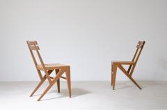 Pair of modernist wooden chairs  - 2988550