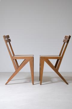 Pair of modernist wooden chairs  - 2988554