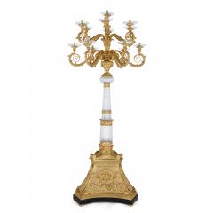 Pair of monumental gilt bronze and glass floor standing candelabra - 2013566