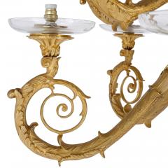 Pair of monumental gilt bronze and glass floor standing candelabra - 2013571