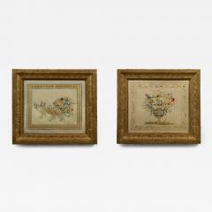 Pair of needlework panels in impressive original gilt carton pierre frames - 4589195