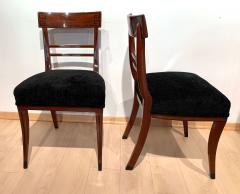 Pair of neoclassical Side Chairs Mahogany Ebony Inlays Velvet Vienna 1820s - 3061918