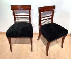 Pair of neoclassical Side Chairs Mahogany Ebony Inlays Velvet Vienna 1820s - 3061920