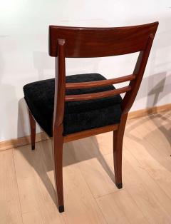 Pair of neoclassical Side Chairs Mahogany Ebony Inlays Velvet Vienna 1820s - 3061928