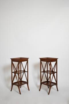 Pair of neoclassical mahogany bedside tables 1960s  - 4684481