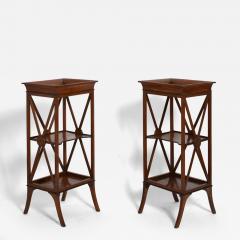 Pair of neoclassical mahogany bedside tables 1960s  - 4689448