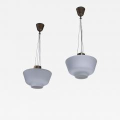 Pair of opaline and brass pendants Sweden 1940s - 842518