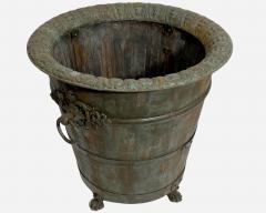 Pair of orange tree planters in oak iron and cast iron France circa 2020 - 4177662