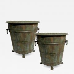 Pair of orange tree planters in oak iron and cast iron France circa 2020 - 4177805