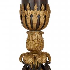 Pair of ormolu and patinated bronze Empire style table lamps - 2891813