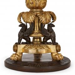 Pair of ormolu and patinated bronze Empire style table lamps - 2891814