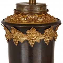 Pair of ormolu and patinated bronze Empire style table lamps - 2891818