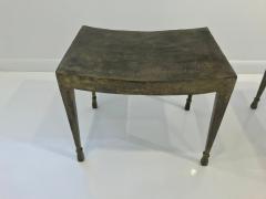 Pair of patinated and gilt iron stools - 907706