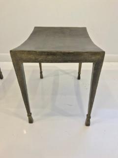 Pair of patinated and gilt iron stools - 907708