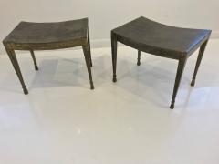 Pair of patinated and gilt iron stools - 907711