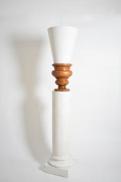 Pair of plaster columns and wooden lamps vases  - 4682850