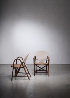 Pair of rattan and canvas chairs - 2459030