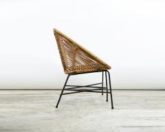 Pair of rattan and lacquered iron bench seats France circa 195 - 3354112