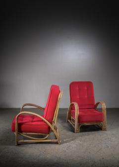 Pair of rattan lounge chairs - 3792540