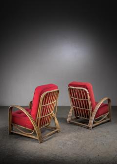 Pair of rattan lounge chairs - 3792541