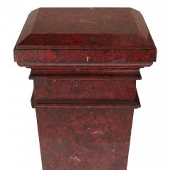 Pair of red marble pedestals in the Neoclassical style - 3517091