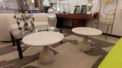 Pair of round Travertine cocktail table - 3406058