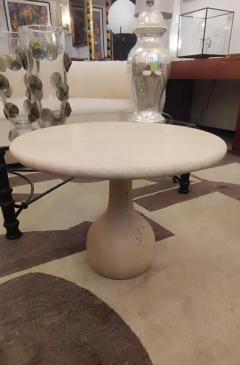 Pair of round Travertine cocktail table - 3406076