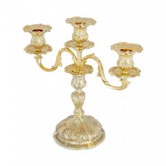 Pair of silver gilt 3 branch candelabra - 3446590