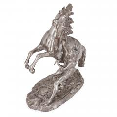 Pair of silvered bronze models of the Marly horses after Guillaume Coustou - 3732171