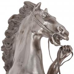 Pair of silvered bronze models of the Marly horses after Guillaume Coustou - 3732182