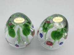 Pair of small blown glass vases with murine inclusions Murano Italy circa 1980 - 3965022