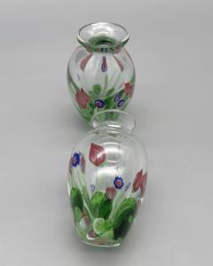 Pair of small blown glass vases with murine inclusions Murano Italy circa 1980 - 3965024