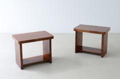Pair of small tables bedside tables in walnut root  - 3732307