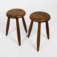 Pair of solid wood stools French design from the 50s - 3309847