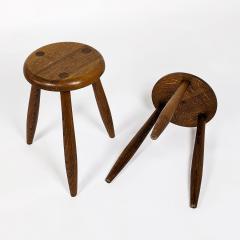 Pair of solid wood stools French design from the 50s - 3309849