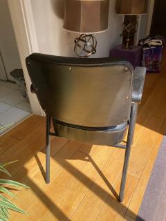 Pair of stitched Leather armchairs by Jacques Adnet - 2120032