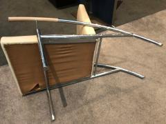 Pair of stylish chrome and leather midcentury design lounge chairs - 830010