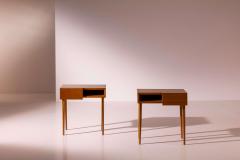 Pair of teak bedside tables Italy 1950s - 4316976