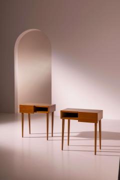 Pair of teak bedside tables Italy 1950s - 4316979