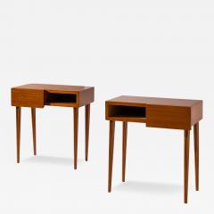 Pair of teak bedside tables Italy 1950s - 4319490