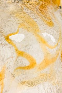 Pair of textured clear and amber glass sconces with a half round freeform design - 4163176