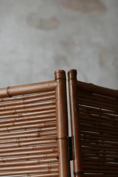 Pair of three panel rattan screens 1980 - 3548473