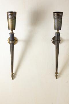 Pair of torches sconces in oriental style circa 1950 - 1854878