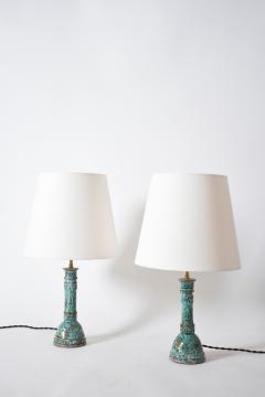 Pair of turquoise and brown lamps  - 4684336