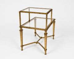 Pair of two tiered end tables by Robert Thibier Paris France circa 1960 - 4709258