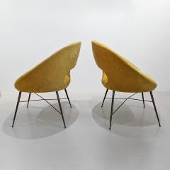 Pair of velvet armchairs by Silvio Cavatorta 1950 - 3342444