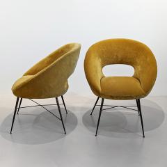 Pair of velvet armchairs by Silvio Cavatorta 1950 - 3342447