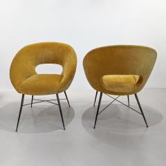 Pair of velvet armchairs by Silvio Cavatorta 1950 - 3342449